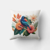 熱帯の至福：フローラ鮮やかーの融合 クッション (裏面)