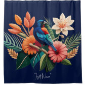 熱帯の至福：フローラ鮮やかーの融合 シャワーカーテン (正面)