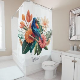 熱帯の至福：フローラ鮮やかーの融合 シャワーカーテン