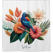 熱帯の至福：フローラ鮮やかーの融合 シャワーカーテン (正面)