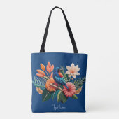 熱帯の至福：フローラ鮮やかーの融合 トートバッグ (裏面)