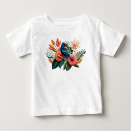 熱帯の至福:フローラ鮮やかーの融合 ベビーTシャツ