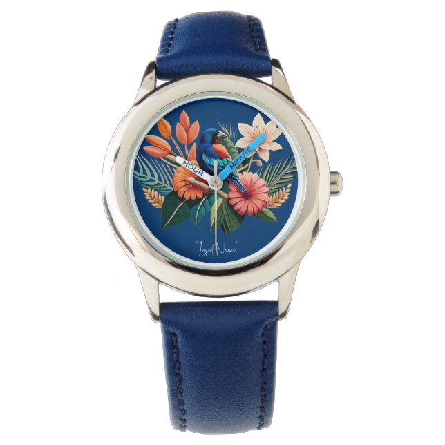 熱帯の至福：フローラ鮮やかーの融合 腕時計 (正面)