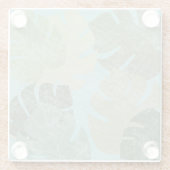 熱帯の色あせ葉た ガラスコースター (裏面)