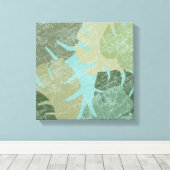 熱帯の色あせ葉た キャンバスプリント (インサイチュ (ウッドフロア))