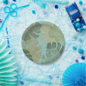 熱帯の色あせ葉た ペーパープレート (パーティー)