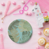 熱帯の色あせ葉た ペーパープレート (パーティー)