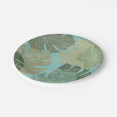 熱帯の色あせ葉た ペーパープレート (アングル)