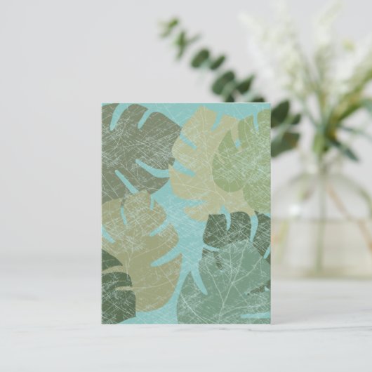 熱帯の色あせ葉た ポストカード (スタンド正面)