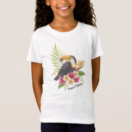 熱帯の花々に囲まれたオオハシの鳥、休日 Tシャツ