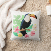 熱帯の花が咲くトカン クッション (ブランケット)
