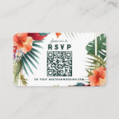 熱帯の花がRSVPの囲い結婚にスキャン エンクロージャーカード (正面)