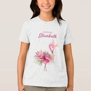 熱帯の花とシダ トライブレンドTシャツ