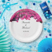 熱帯の花とハート結婚ズ ペーパープレート (パーティー)