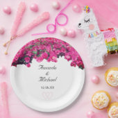 熱帯の花とハート結婚ズ ペーパープレート (パーティー)