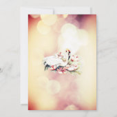 熱帯の花とフラミンゴのカスタム赤ちゃんシャワー 招待状 (裏面)