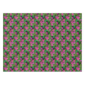 熱帯の花と植物が黒い テーブルクロス (正面(横))