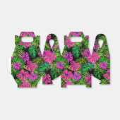 熱帯の花と植物が黒い フェイバーボックス (折り畳みなし)