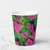 熱帯の花と植物が黒い 紙コップ (左)