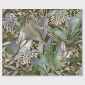 熱帯の花と熱帯のシームレスなパターン， b ラッピングペーパー (フラット)