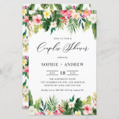 熱帯の花と緑のカップルがシャワー (正面/裏面)