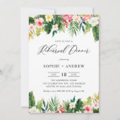 熱帯の花と緑のリハーサルディナー 招待状 (正面)