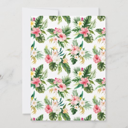 熱帯の花と緑の定年パーティー 招待状 (裏面)