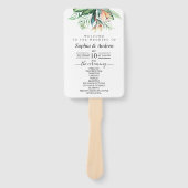 熱帯の花と緑の葉花のセット ハンドファン (正面)