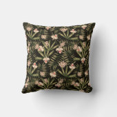 熱帯の花と緑の黒 クッション (裏面)