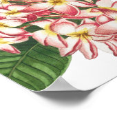 熱帯の花と緑結婚のシーティングチャート ポスター (角)