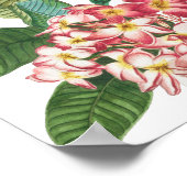 熱帯の花と緑結婚のシーティングチャート ポスター (角)