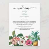 熱帯の花と緑結婚の旅程 プログラム (正面)