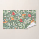 熱帯の花と葉のファンタジー（モノグラム） バスタオルセット (ハンドタオル)