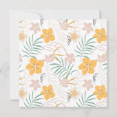 熱帯の花と葉ブライダルシャワー 招待状 (裏面)