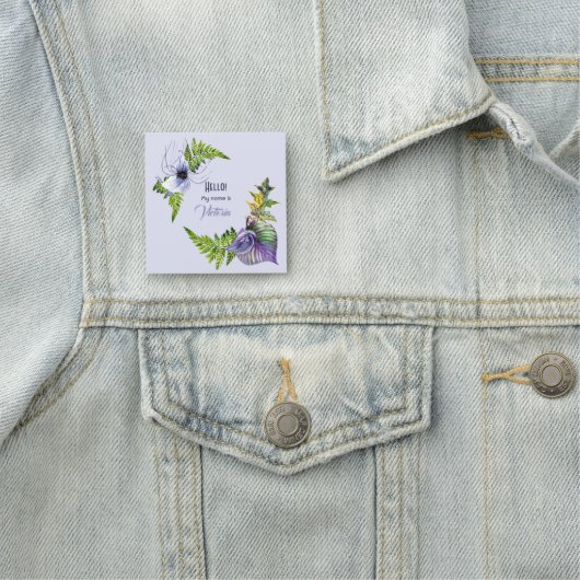 熱帯の花と葉水彩 名札 (インサイチュ)