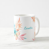 熱帯の花と葉 コーヒーマグカップ (正面右)
