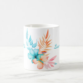 熱帯の花と葉 コーヒーマグカップ