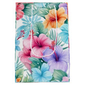熱帯の花と葉 ミディアムペーパーバッグ (裏面)