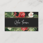 熱帯の花と離れ濃色 名刺 (正面)