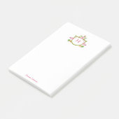 熱帯の花と鳥のメモモノグラムの帳 ポストイット (アングル)