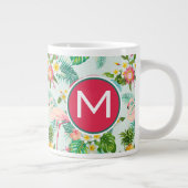 熱帯の花と鳥|イニシャル ジャンボコーヒーマグカップ (右)
