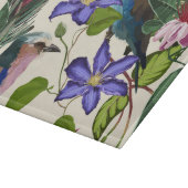 熱帯の花のイラスト、エキゾチックな鳥。 カッティングボード (角)