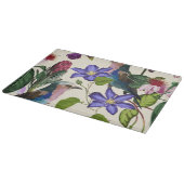 熱帯の花のイラスト、エキゾチックな鳥。 カッティングボード (角)