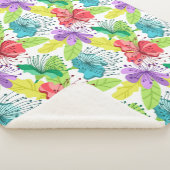 熱帯の花のシームレスなパターン シェルパブランケット (3/4)