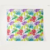 熱帯の花のシームレスなパターン タペストリー (正面(横))