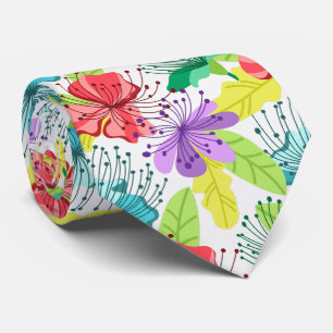熱帯の花のシームレスなパターン ネクタイ