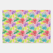 熱帯の花のシームレスなパターン ラッピングペーパーシート (正面3)