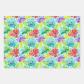 熱帯の花のシームレスなパターン ラッピングペーパーシート (正面2)
