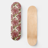 熱帯の花のシームレスなパターン |赤い花 スケートボード (正面)