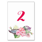 熱帯の花の水結婚色のテーブル番号 テーブルナンバー (正面)